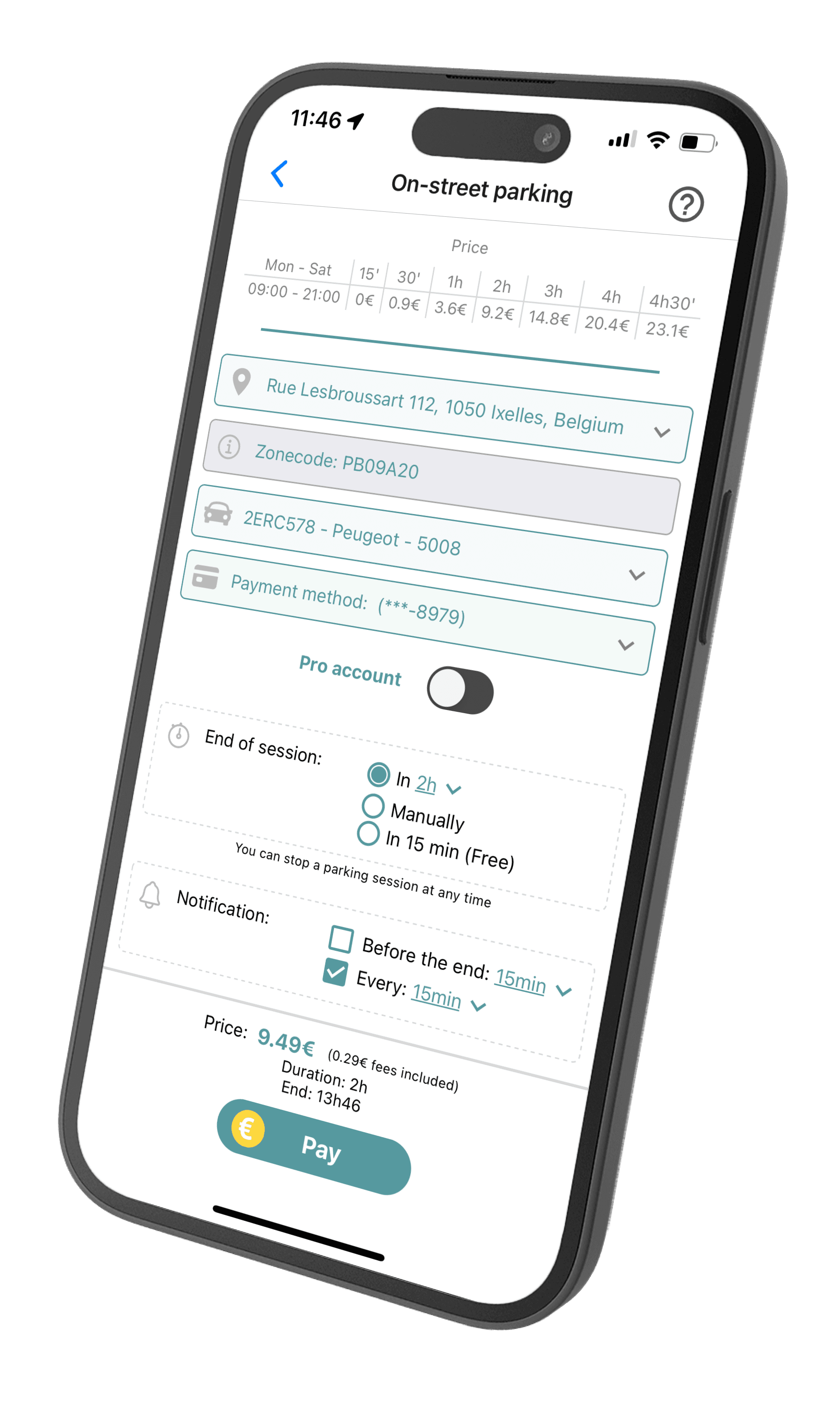 Application Seety affichée sur un smartphone