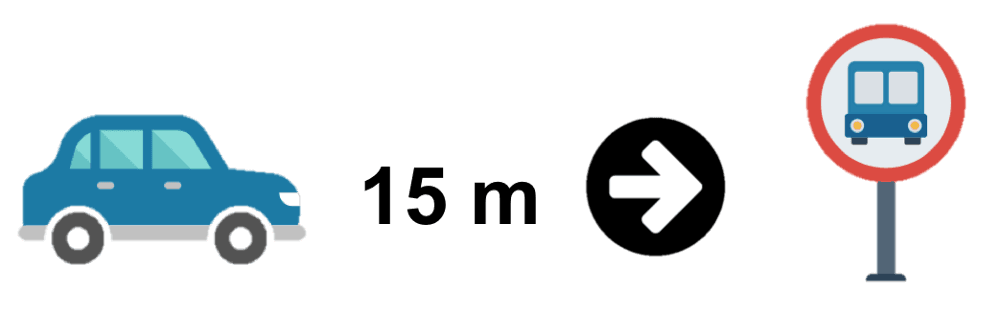15m before or after tram stop